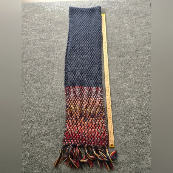 Save the Ocean Fringed Chunky Knit Scarf Multi Color Space Dye O/S - Picture 6 of 7